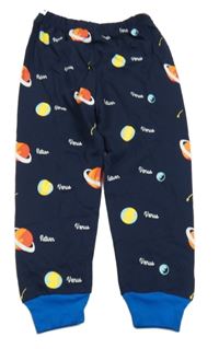 Tmavomodré pyžamové kalhoty s planetami