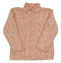 Ružovo-biela vzorovaná plyšová mikina Nutmeg