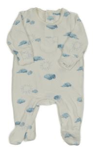 Bílý sametový overal s mraky M&S