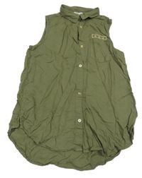 Khaki blúzka so zlatými hviezdami H&M