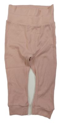 Staroružové rebrované ľahké baggy tepláky Lily & Dan