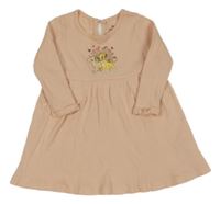 Svetloružové rebrované šaty so Simbou a Nalou Primark