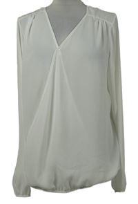 Dámska biela šifónová blúzka s překřížením C&A