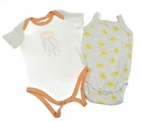 2x body - biele body so sluníčky + biele body s medúzou a nápisom Impidimpi