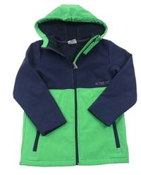 Tmavomodro-zelená softshellová bunda s kapucňou Topolino