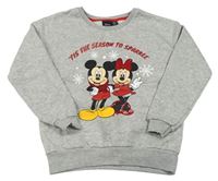 Sivá mikina s Mickeym a Minnie Disney