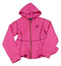 Neonově růžová sportovní propínací mikina s kapucí 
