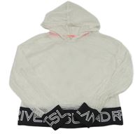 Biele sieťované crop tričko s logom a kapucňou River Island