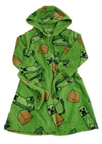 Zelený chlupatý župan s kapucí - Minecraft