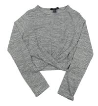 Sivé melírované úpletové crop tričko s uzlom New Look