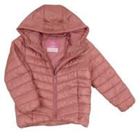 Růžová šusťáková prošívaná lehká zateplená bunda s kapucí George