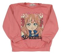 Růžová mikina s dívkou C&A