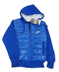Nové - Modrá šusťákovo/tepláková bunda s kapucí Níke