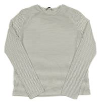 Bielo-strieborné pruhované tričko George