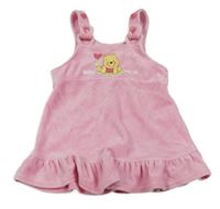 Růžové sametové laclové šaty s Púem Disney