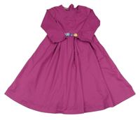 Tmavorůžové šaty s kytičkami 