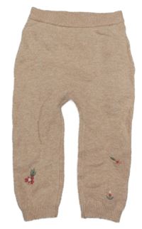 Světlerůžové melírované pletené tepláky s kytičkami George