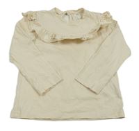 Svetlobéžové tričko s volánikom H&M