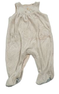 Béžové sametové dupačky so zajačikmi Sergent Major