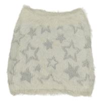 Biela pleteno/chlupatá sukňa s hviezdami H&M