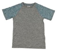 Modro-šedé žíhané funkční tričko 