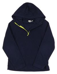 Tmavomodrá fleecová funkčná mikina s kapucňou Mountain Warehouse