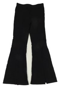 Čierne teplákové flare nohavice Page One Young