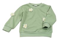 Svetlozelená mikina s 3D kvety