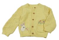 Žltý prepínaci sveter s králikom a kvetmi Nutmeg