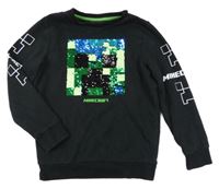 Černá mikina Minecraft s flitry