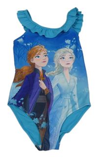 Modré jednodílné plavky - Ledové království Disney