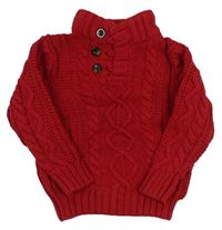 Červený vzorovaný vlnený sveter GAP
