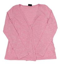 Ružovo-biely svetrový cardigan H&M