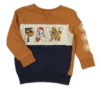 Béžovo-tmavmodrá mikina s Paw Patrol zn. George