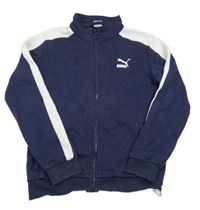 Tmavomodro-biela prepínaci mikina s logom Puma