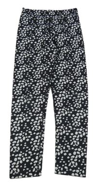 Černo-bílé vzorované sportovní legíny Mango