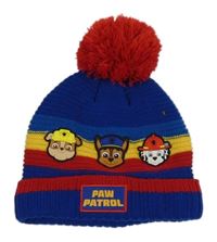 Tmavmodrá pletená čapica s Paw Patrol a pruhmi Niceklodeon