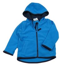 Azurová fleecová prepínaci mikina s kapucňou Topolino