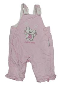 Světlerůžové laclové zateplené tepláky s medvídkem Nursery Time