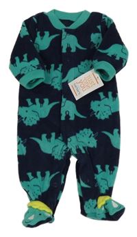 Nové - zelený fleecový overal s dinosaury Carter's