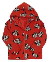 Červená fleecová prepínaci mikina s Minnie a kapucňou George