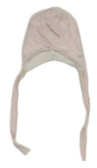 Svetloružová bodkovaná zamatová čapica so sloníky