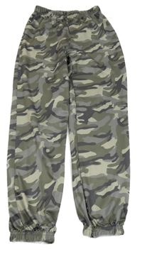 Kaki-sivé army cuff nohavice Shein