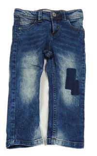 Tmavomodré šisované elastické rifle Pocopiano