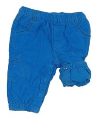 Modré menšestrové podšité nohavice Topomini