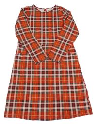 Červeno-farebné kockované šaty H&M