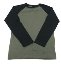 Kaki-čierne tričko F&F