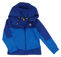 Tmavomodro-modrá propínací sportovní mikina s kapucí 