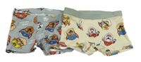 2x - Šedé + smetanové boxerky s Paw Patrol
