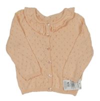 Nové - Broskvový děrovaný propínací svetr Matalan